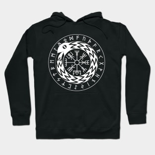 Norse Mythology Jormungandr Vegvisir with Runes Hoodie